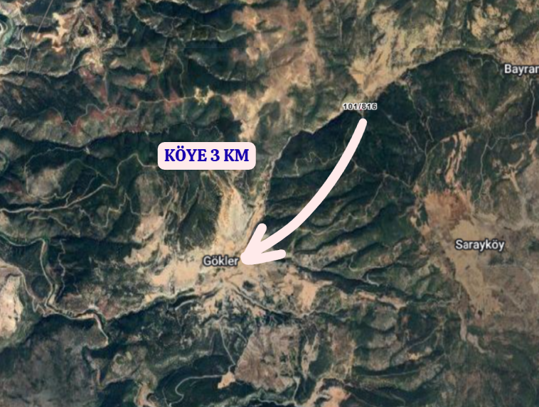 KÜTAHYA ÇAVDARHİSAR GÖKLER  KÖYÜNDE 1.134  M² TARLA  SATILIKTIR - KÜTAHYA ÇAVDARHİSAR fotoğraf 4