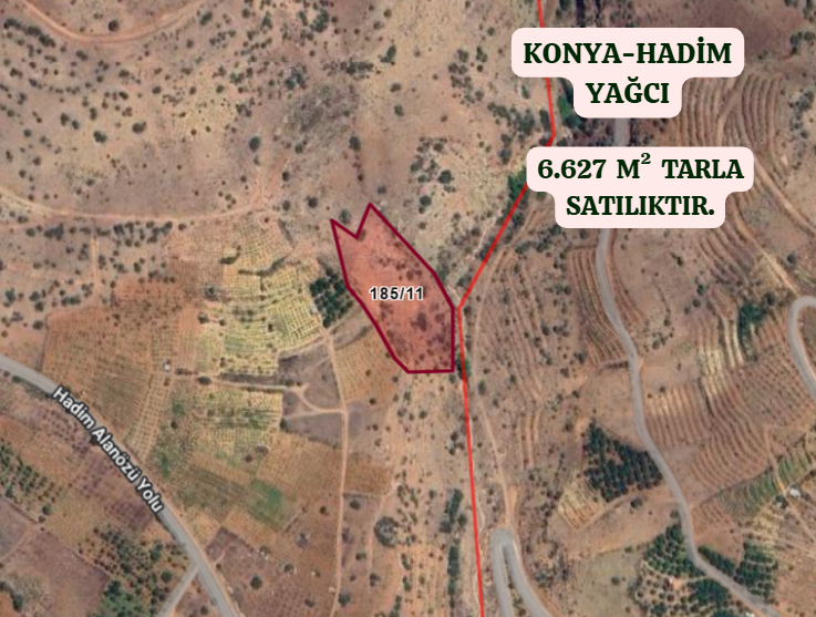KONYA HADİM YAĞCI KÖYÜNDE 6.627 M² TARLA  SATILIKTIR - KONYA HADİM fotoğraf 2