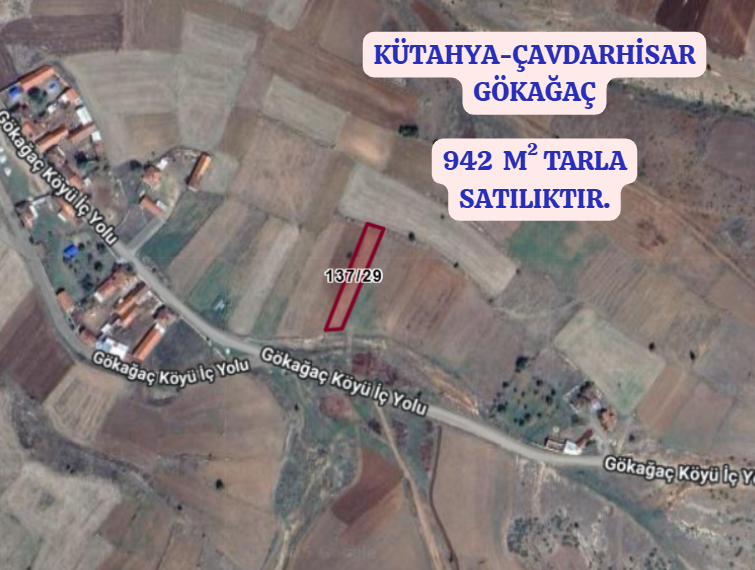 KÜTAHYA ÇAVDARHİSAR GÖKAĞAÇ  KÖYÜ’NDE 942  M² TARLA SATILIKTIR - KÜTAHYA ÇAVDARHİSAR fotoğraf 2