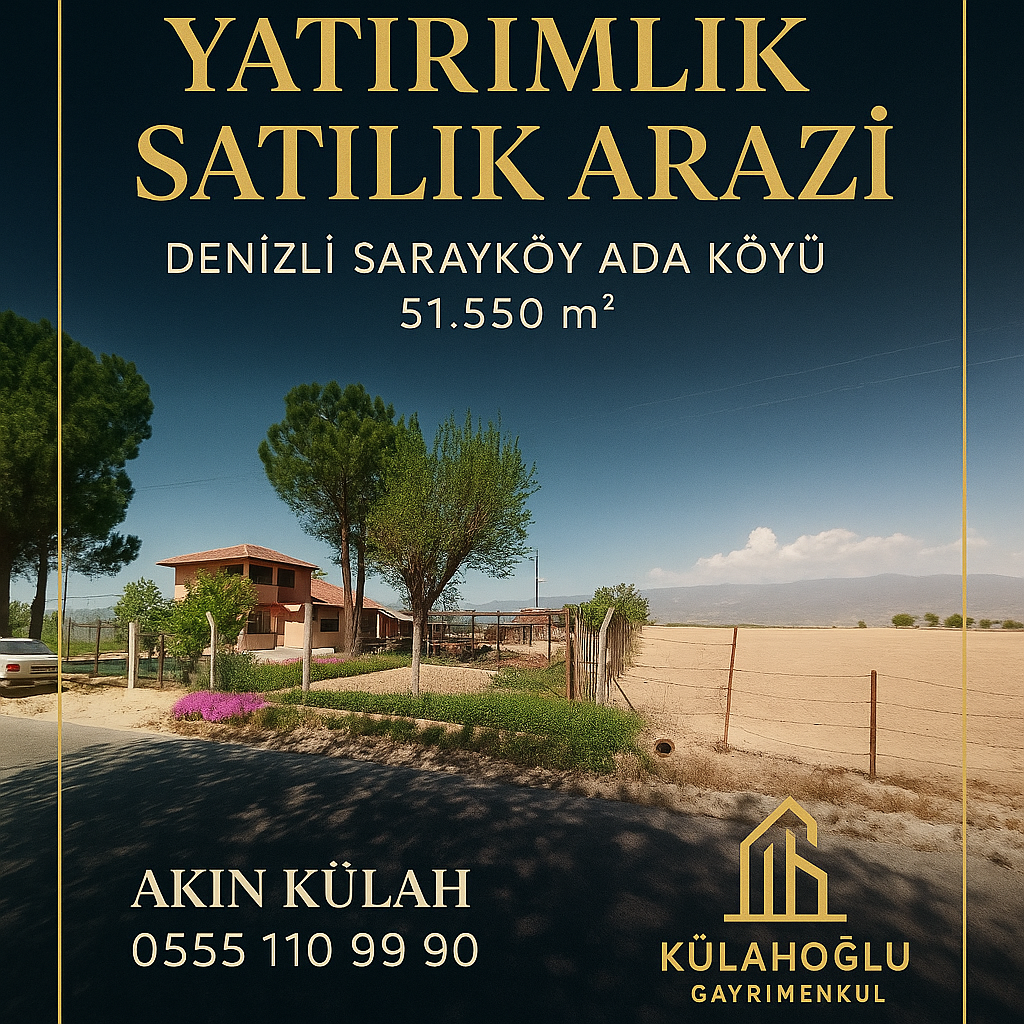 KÜLAHOĞLU GAYRİMENKUL'DEN DENİZLİ SARAYKÖY ADA MAH. SATILIK 51.550 M2 ÇİFTLİK  - DENİZLİ SARAYKÖY fotoğraf 8
