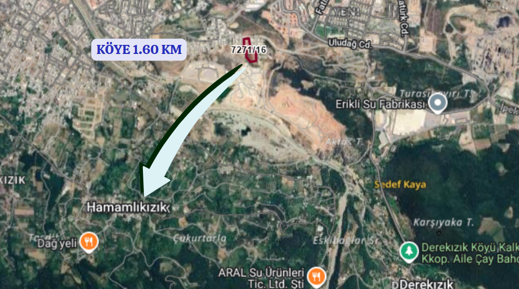 BURSA YILDIRIM HAMAMLIKIZIK KÖYÜNDE ARSA'NIN 165 M² Sİ SATILIK - BURSA YILDIRIM fotoğraf 5