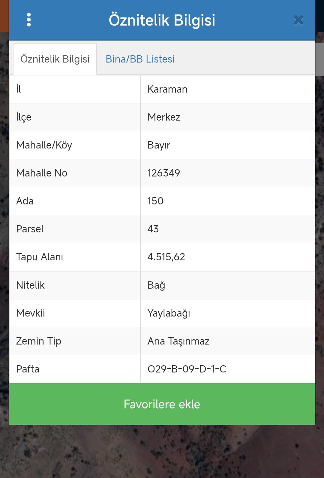 YATRIMLIK 4.515M²  TARLA  Karaman / Merkez / Bayır Köyü 4.515M²  - KARAMAN MERKEZ fotoğraf 2