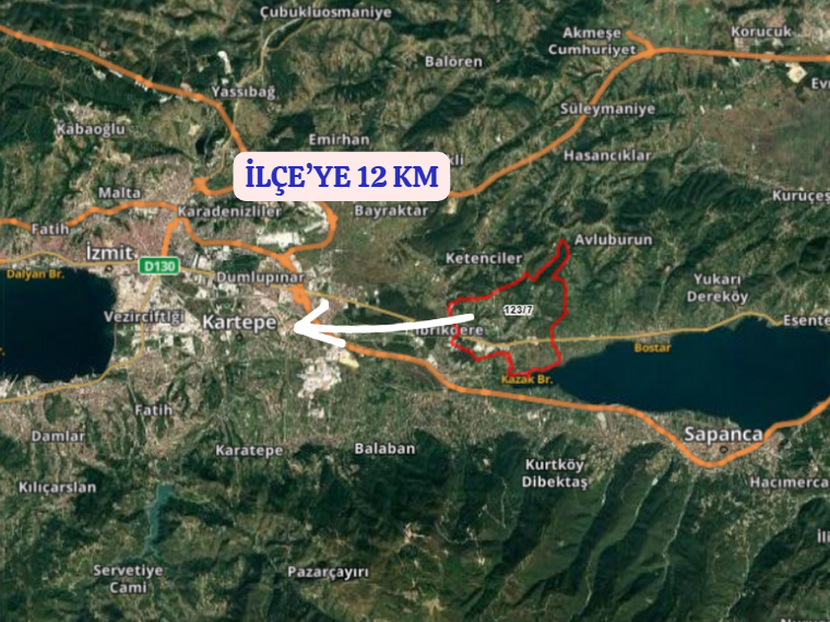 KOCAELİ KARTEPE UZUNTARLA KÖYÜNDE 5.219 M² TARLA \ MEYVE BAHÇESİ SATILIKTIR - KOCAELİ KARTEPE fotoğraf 5