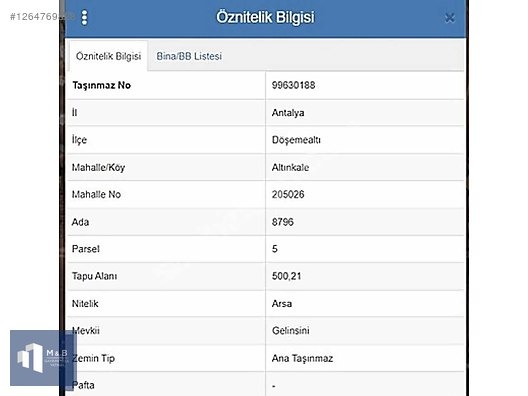 ALTINKALEDE VİLLA ARSASI - ANTALYA DÖŞEMEALTI fotoğraf 2
