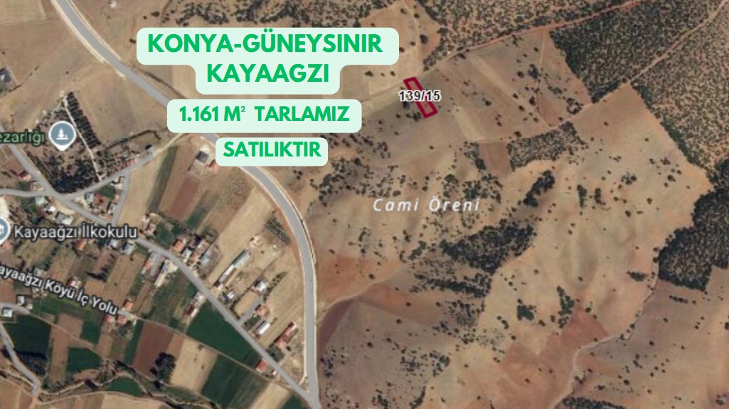 KONYA GÜNEYSINIR KAYAAĞZI 1.161 M² TARLAMIZ SATILIKTIR - KONYA GÜNEYSINIR fotoğraf 2