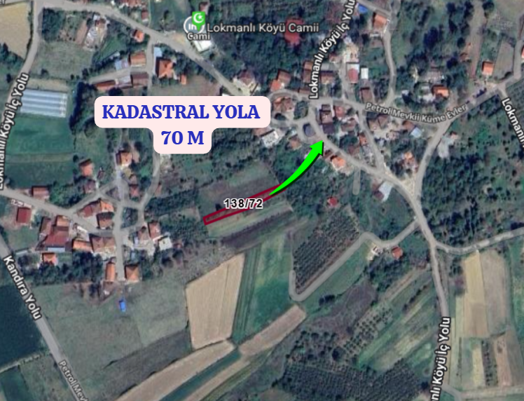 KOCAELİ KANDIRA LOKMANLI   KÖYÜNDE 727 M²  TARLA  SATILIKTIR - KOCAELİ KANDIRA fotoğraf 3