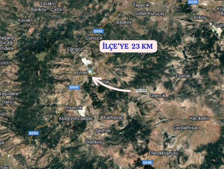 KÜTAHYA EMET FATİH/ÇERTE  KÖYÜNDE 2.696  M²  TARLA  SATILIKTIR  - KÜTAHYA EMET fotoğraf 5
