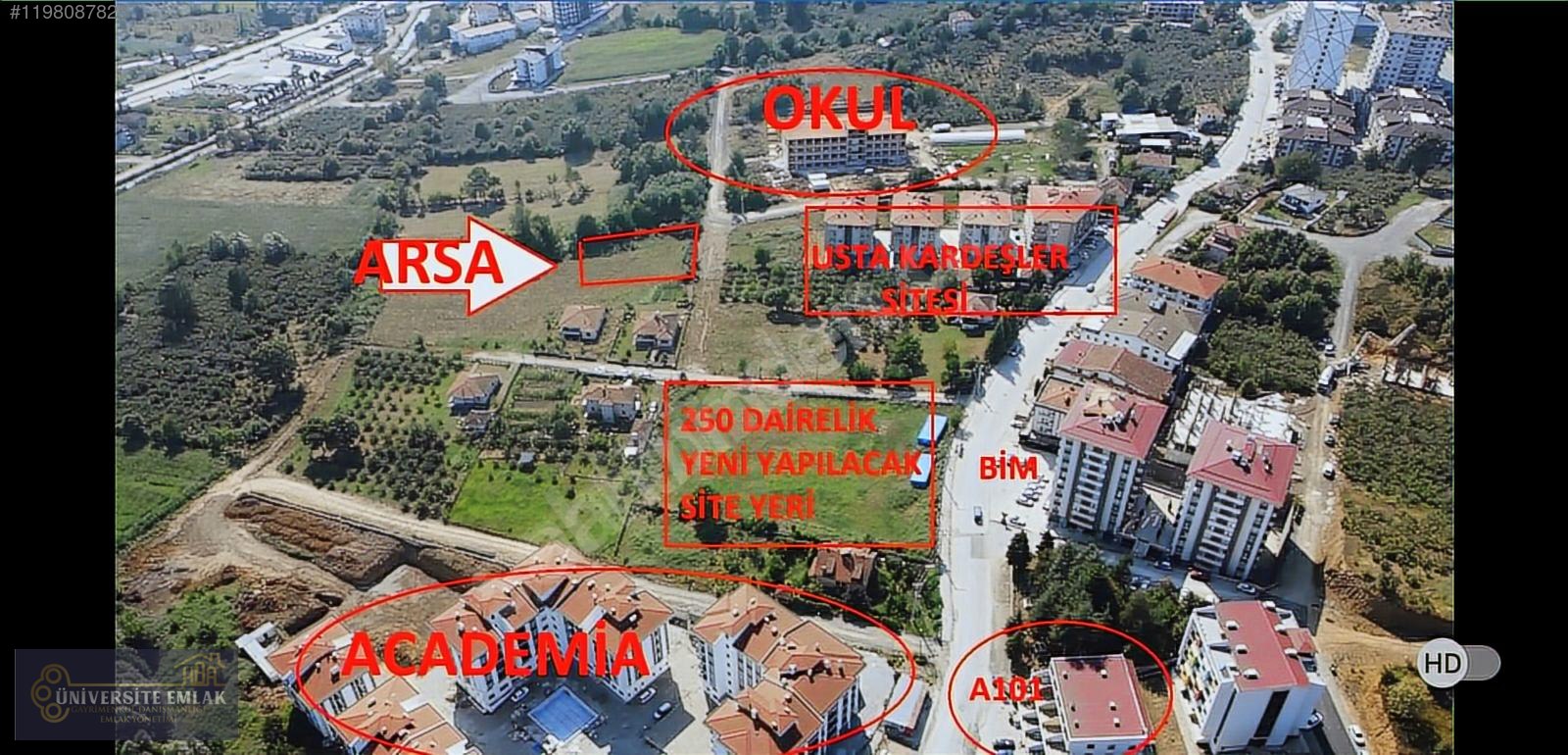 DÜZCE KONURALP SATILIK ARSA 4 KAT İMARLI 4 YOL AĞZI 1272M2 HAZIR
