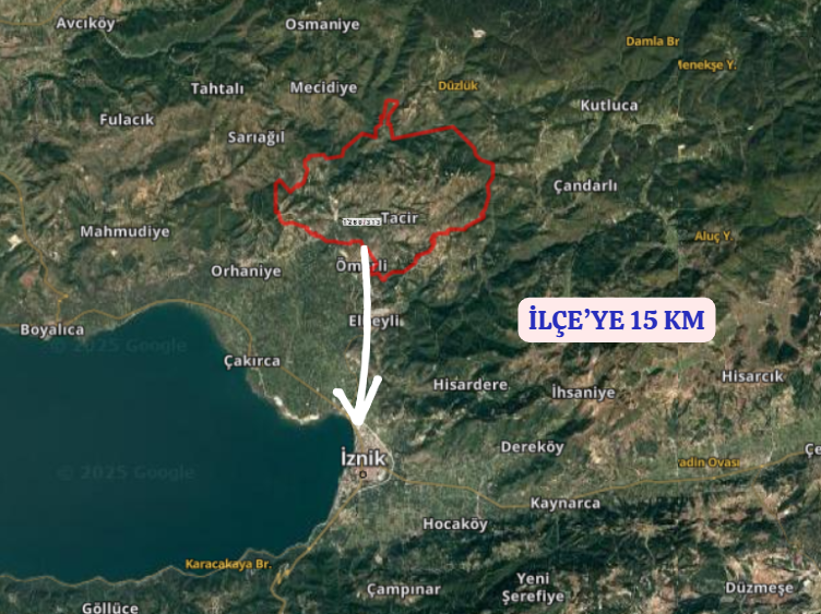 BURSA İZNİK TACİR  KÖYÜNDE 650  M² TARLA  SATILIKTIR - BURSA İZNİK fotoğraf 5