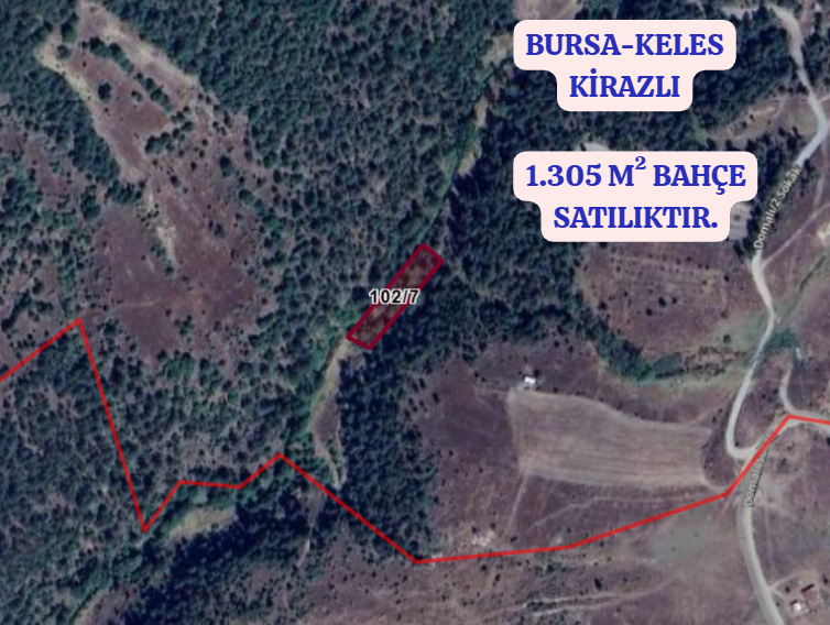 BURSA KELES KİRAZLI KÖYÜNDE 1.305  M² BAHÇE SATILIKTIR - BURSA KELES fotoğraf 2