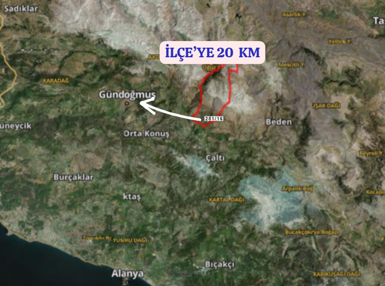 ANTALYA GÜNDOĞMUŞ ORTAKÖY  KÖYÜNDE   2.811  M²  TARLA  SATILIKTIR - ANTALYA GÜNDOĞMUŞ fotoğraf 4