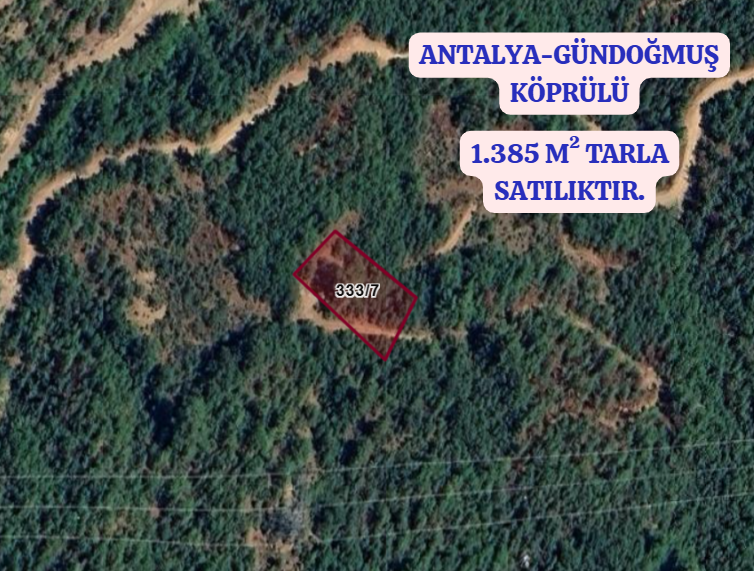 ANTALYA GÜNDOĞMUŞ KÖPRÜLÜ   KÖYÜNDE 1.385  M² TARLA  SATILIKTIR - ANTALYA GÜNDOĞMUŞ fotoğraf 2
