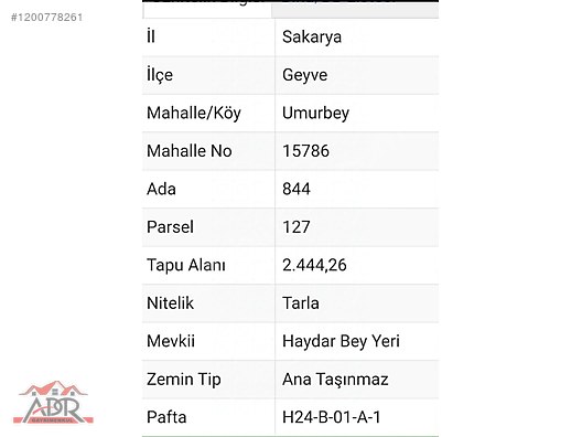 SAKARYA GEYVE UMURBEY MAH. 2444,26 M2 SATILIK TARLA - SAKARYA GEYVE fotoğraf 24