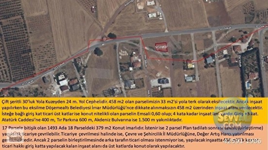 30'luk Yol Cepheli, Köşebaşı, 0,60 Emsal, Konut+Ticari, Yatırımlık Arsa - ANTALYA DÖŞEMEALTI fotoğraf 14