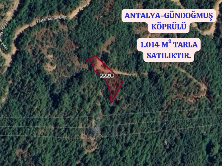 ANTALYA GÜNDOĞMUŞ KÖPRÜLÜ   KÖYÜNDE 1.014  M² TARLA  SATILIKTIR - ANTALYA GÜNDOĞMUŞ fotoğraf 2