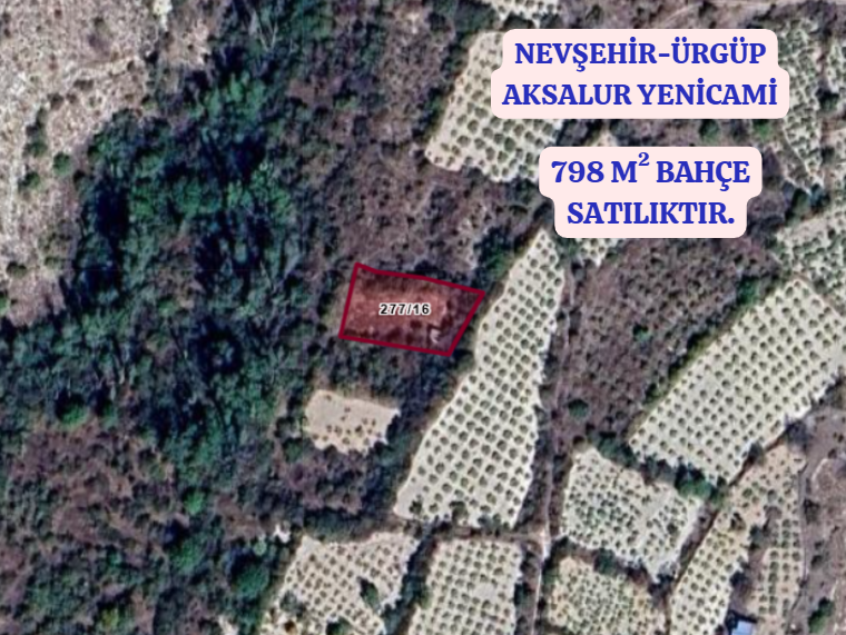 NEVŞEHİR ÜRGÜP AKSALUR YENİCAMİ  KÖYÜNDE 798 M² BAHÇE  SATILIKTIR - NEVŞEHİR ÜRGÜP fotoğraf 2