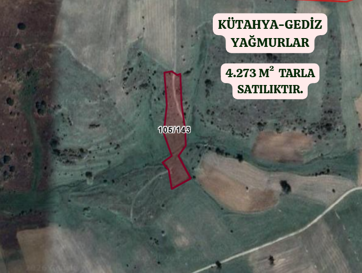 KÜTAHYA GEDİZ YAĞMURLAR KÖYÜNDE 4.273  M² TARLA  SATILIKTIR - KÜTAHYA GEDİZ fotoğraf 2