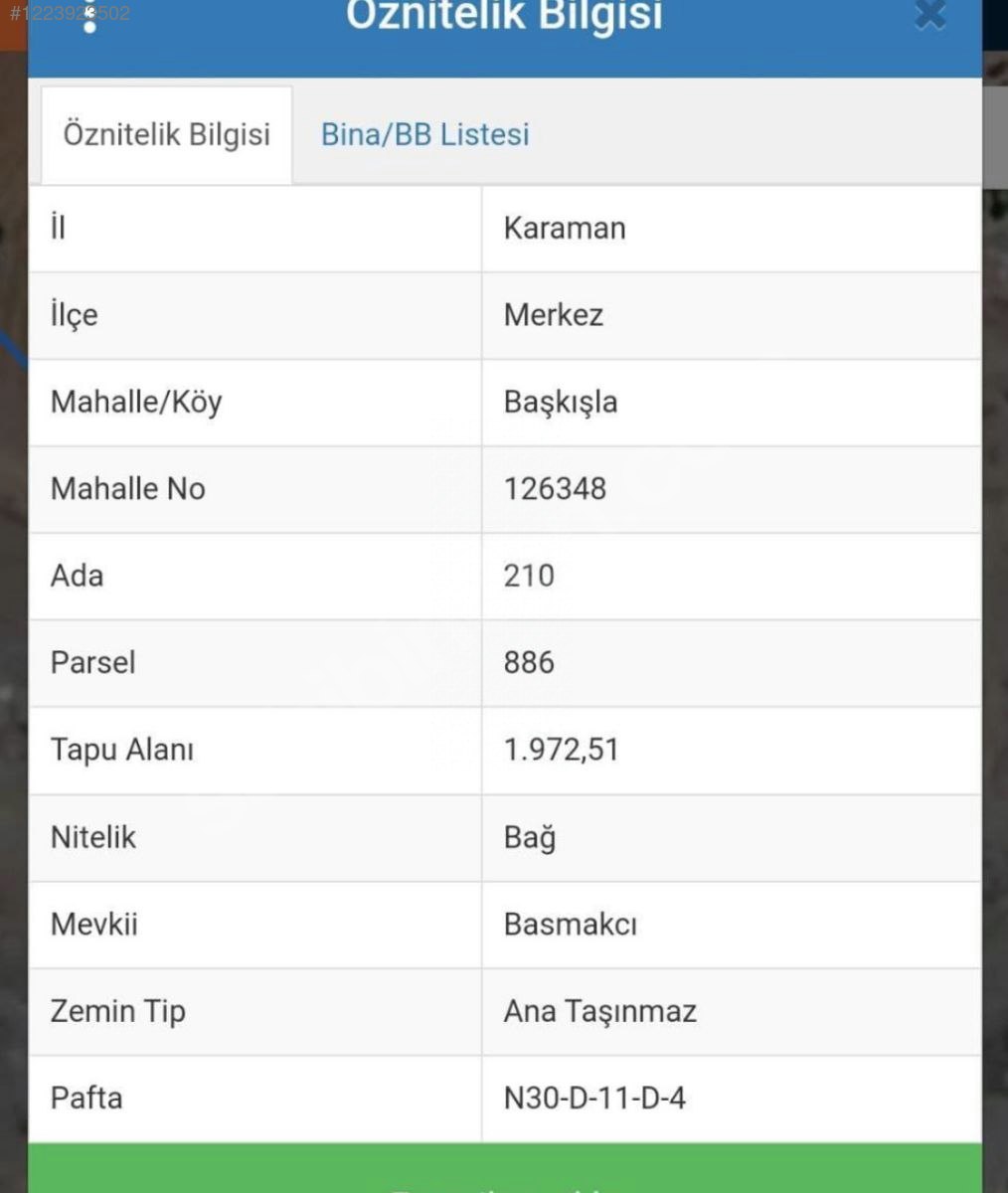 KARAMAN MERKEZ BAŞKIŞLA  1.972 m² BAĞIMIZ SATILIKTIR. - KARAMAN MERKEZ fotoğraf 8