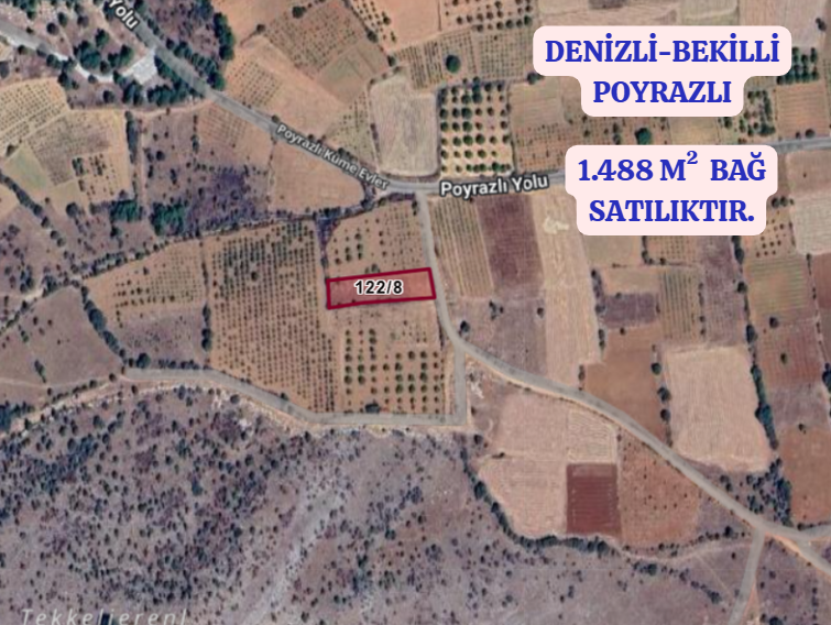 DENİZLİ BEKİLLİ POYRAZLI   KÖYÜNDE   1.488  M²  BAĞ  SATILIKTIR - DENİZLİ BEKİLLİ fotoğraf 2