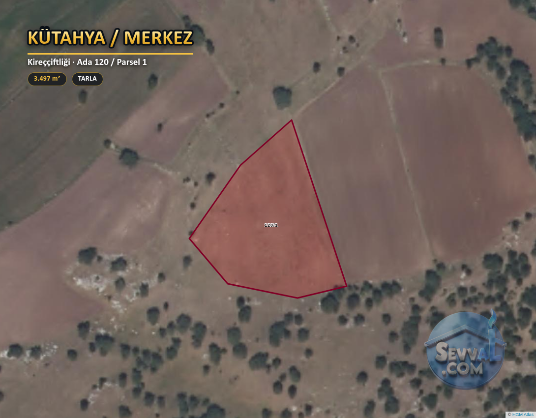 KÜTAHYA MERKEZ KİREÇÇİFTLİĞİ 3.498 m² SATILIK ARSA - KÜTAHYA MERKEZ fotoğraf 2
