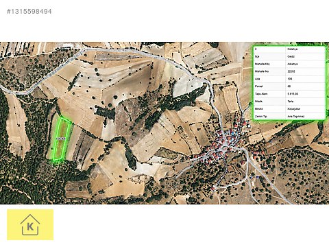 KÜTAHYA GEDİZ ALİKAHYA'DA 5615M² SATILIK TARLA - KÜTAHYA GEDİZ fotoğraf 2