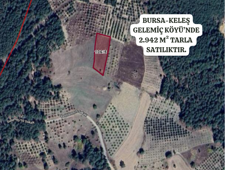 BURSA KELEŞ GELEMİÇ'TE 2.942 M² TARLAMIZ  SATILIKTIR. - BURSA KELES fotoğraf 2