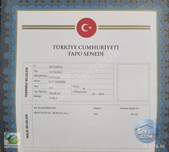 🚨 TAVŞANLI'DA KÖY İÇİ 961 M² GELECEĞE YATIRIM FIRSATI 🚨 - KÜTAHYA TAVŞANLI fotoğraf 15