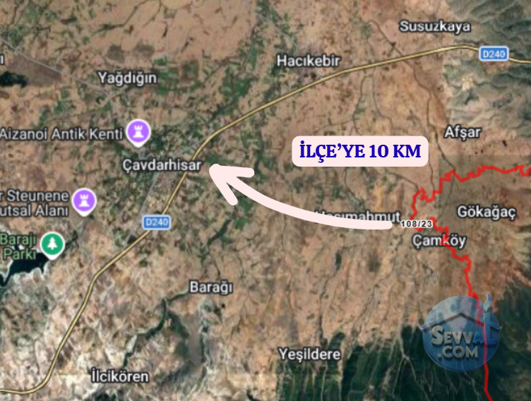 KÜTAHYA ÇAVDARHİSAR GÖKAĞAÇ  KÖYÜNDE  1.028 M²  TARLA SATILIKTIR - KÜTAHYA ÇAVDARHİSAR fotoğraf 5