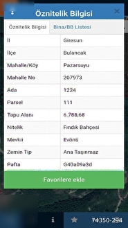 BULANCAK PAZARSUYU MEVKİİNDE SATILIK FINDIK BAHÇESİ - GİRESUN BULANCAK fotoğraf 2