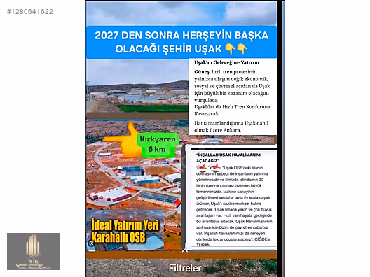 EGENİN YÜKSELEN YILDIZI ŞEHİR UŞAKTAN FIRSAT ARAZİİ - UŞAK KARAHALLI fotoğraf 4