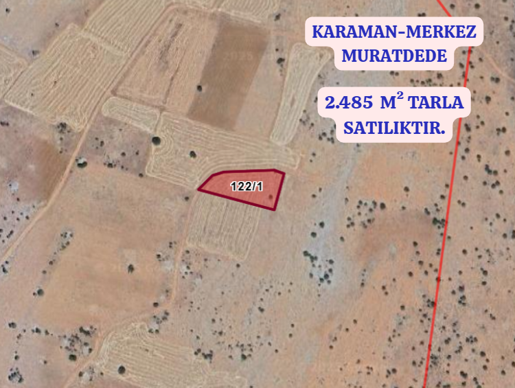 KARAMAN MERKEZ MURATDEDE   KÖYÜNDE 2.485  M²TARLA SATILIKTIR - KARAMAN MERKEZ fotoğraf 2