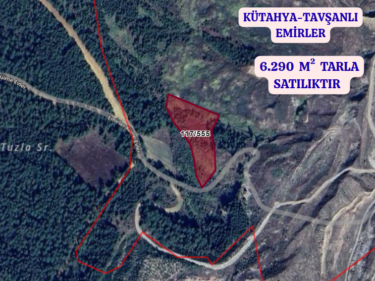 KÜTAHYA TAVŞANLI EMİRLER  KÖYÜNDE  6.290 M²  TARLA  SATILIKTIR - KÜTAHYA TAVŞANLI fotoğraf 2