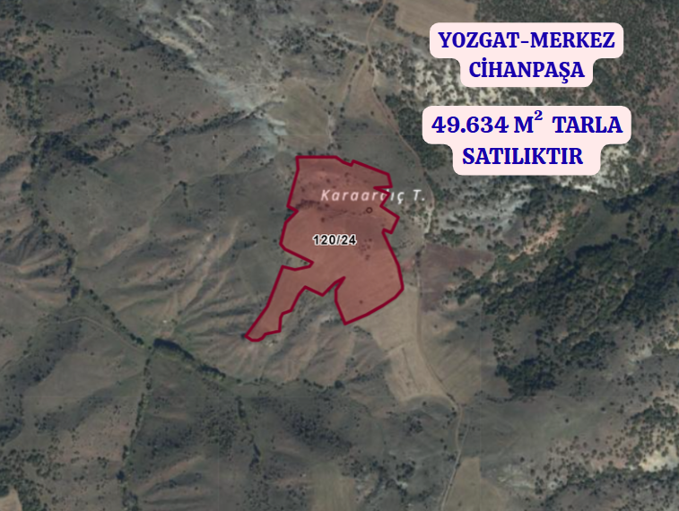 YOZGAT MERKEZ CİHANPAŞA   KÖYÜNDE 49.635 M²  TARLA  SATILIKTIR - YOZGAT MERKEZ fotoğraf 2