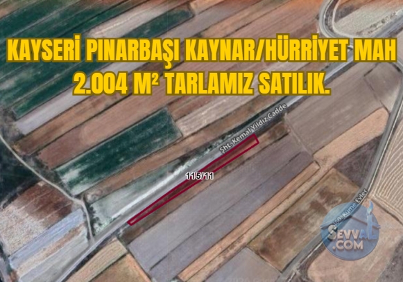 KAYSERİ PINARBAŞI KAYNAR/HÜRRİYET MAH 2.004 M² TARLAMIZ SATILIK. - Kayseri Pınarbaşı fotoğraf 4