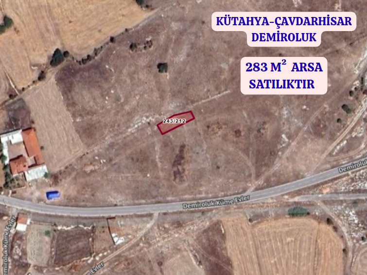 KÜTAHYA ÇAVDARHİSAR DEMİROLUK   KÖYÜNDE 283  M² ARSA  SATILIKTIR - KÜTAHYA ÇAVDARHİSAR fotoğraf 2