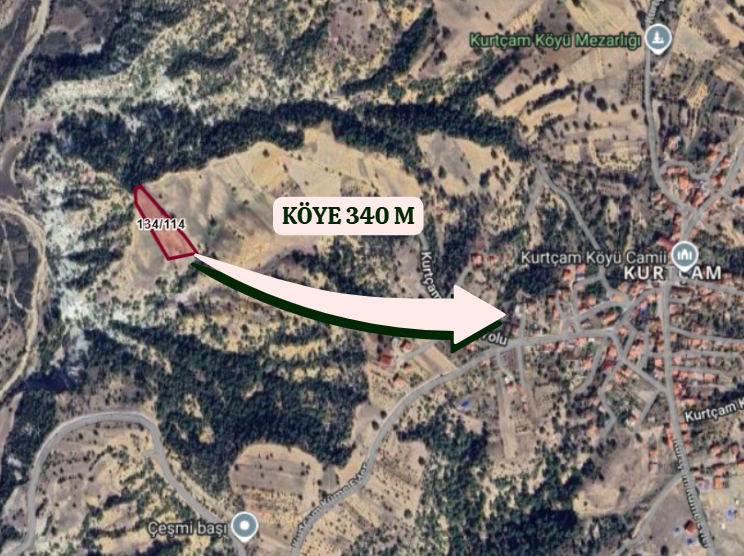 KÜTAHYA GEDİZ KURTÇAM  KÖYÜNDE  4.300   M²  TARLA  SATILIKTIR - KÜTAHYA GEDİZ fotoğraf 4