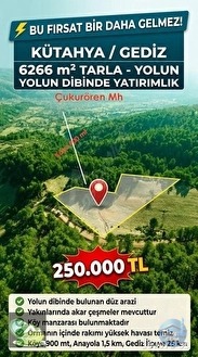 🚨 GEDİZ'DE KÖY MANZARALI 6.266 M² EŞSİZ ARAZİ 🚨 - KÜTAHYA GEDİZ fotoğraf 3