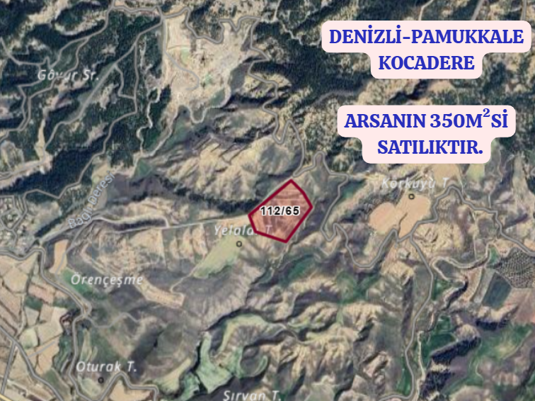 DENİZLİ PAMUKKALE KOCADERE MAHALLESİNDE  ARSANIN  350 M²  Sİ SATILIKTIR - DENİZLİ PAMUKKALE fotoğraf 2