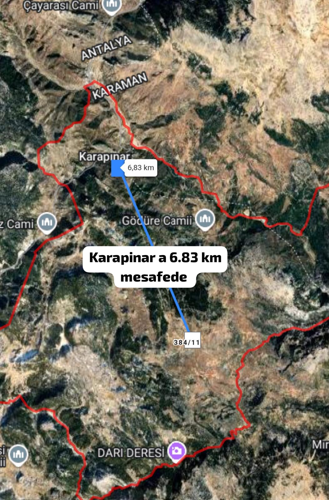 Antalya  Alanya Karapınar Mahallesinde 347 m² SATILIK TARLA - ANTALYA ALANYA fotoğraf 2