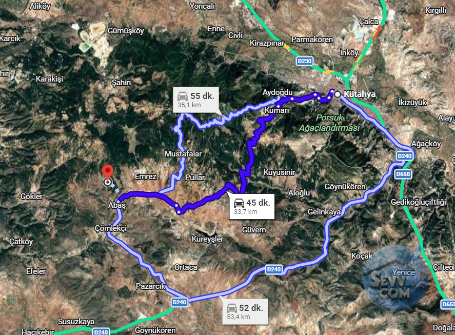 KÜTAHYA ASLANAPA EMREZ VE ABAŞ   KÖYÜNDE  1.248,1.457 VE 934 M² TOPLAM 3 TARLA   - KÜTAHYA ASLANAPA fotoğraf 11