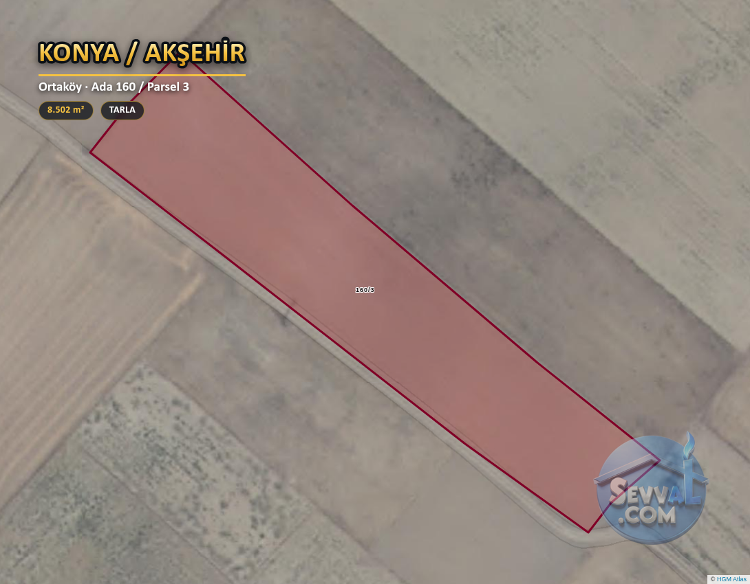 KONYA AKŞEHİR ORTAKÖY 8.502 m² SATILIK ARSA - KONYA AKŞEHİR fotoğraf 2