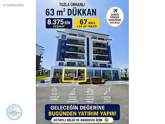 TUZLA ORHANLI MAH. 63 M2 KİRALIK DÜKKAN ZEMİN KAT - GK1-4 BLOK - İSTANBUL TUZLA fotoğraf 8