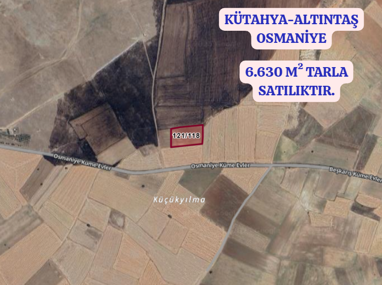 KÜTAHYA ALTINTAŞ OSMANİYE   KÖYÜNDE 6.630 M² TARLA  SATILIKTIR - KÜTAHYA ALTINTAŞ fotoğraf 2