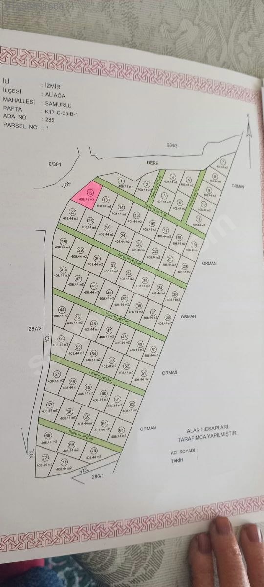 İZMİR ALİAĞA SAMURLU KÖYÜ’NDE  TARLA’NIN 411 M²’Sİ SATILIKTIR - İZMİR ALİAĞA fotoğraf 3