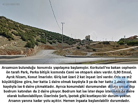 Korkuteli'nin en gözde parseli satışta... Otogar Karşısı Tepenin Üstü.... - ANTALYA KORKUTELİ fotoğraf 19