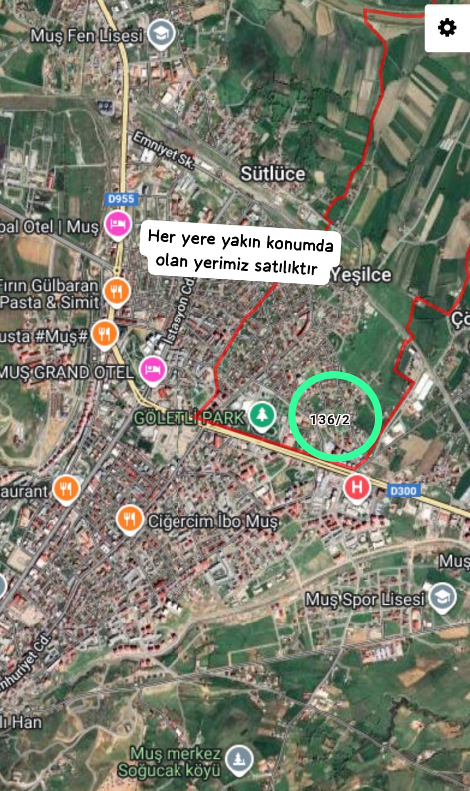 MUŞ MERKEZDE IMARLI ARSA 392 M² SATILIK Muş / Merkez / Yeşilce Mh. - MUŞ MERKEZ fotoğraf 2