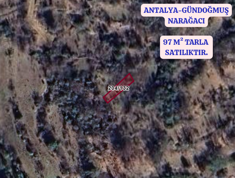 ANTALYA GÜNDOĞMUŞ NARAĞACI KÖYÜNDE 97 M²  TARLA  SATILIKTIR - ANTALYA GÜNDOĞMUŞ fotoğraf 2