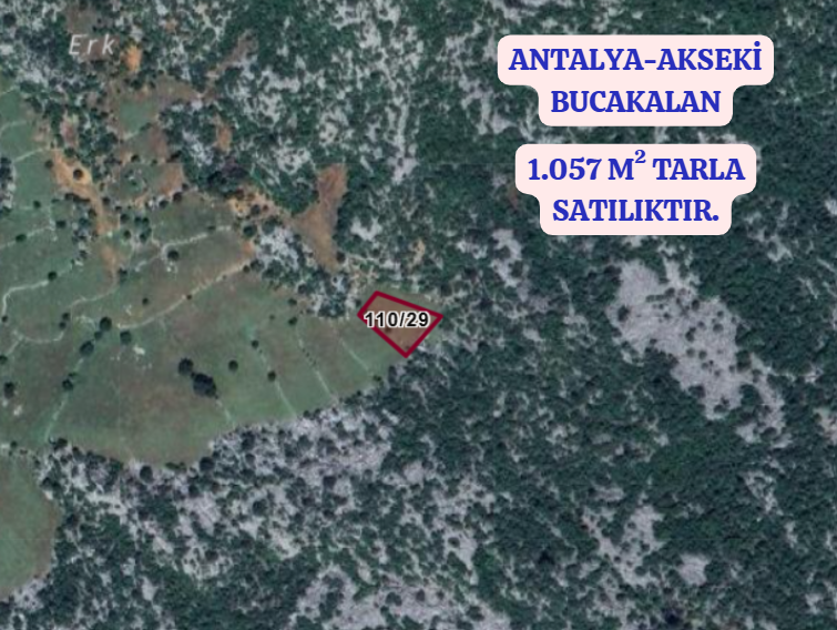 ANTALYA AKSEKİ BUCAKALAN   KÖYÜNDE  1.057  M²  TARLA  SATILIKTIR - ANTALYA AKSEKİ fotoğraf 2
