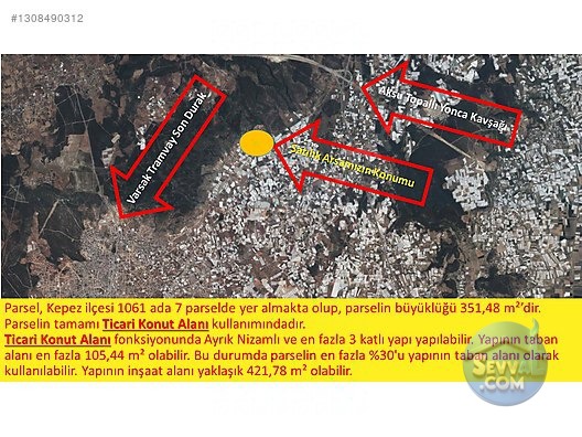 60'lık Yol Cepheli Ticari Konut İmarlı 0,90 Emsal Yatırımlık Arsa - ANTALYA KEPEZ fotoğraf 6