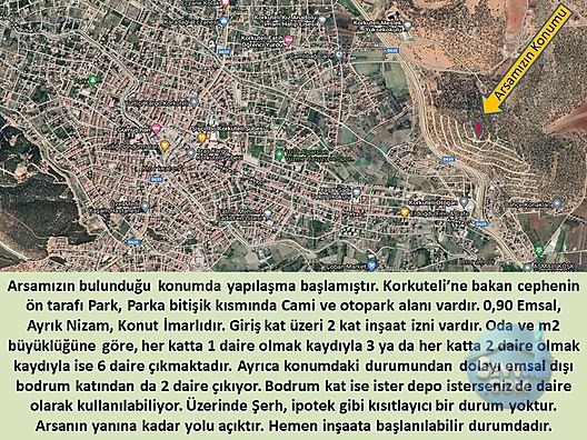 Korkuteli'nin en gözde parseli satışta... Otogar Karşısı Tepenin Üstü.... - ANTALYA KORKUTELİ fotoğraf 5